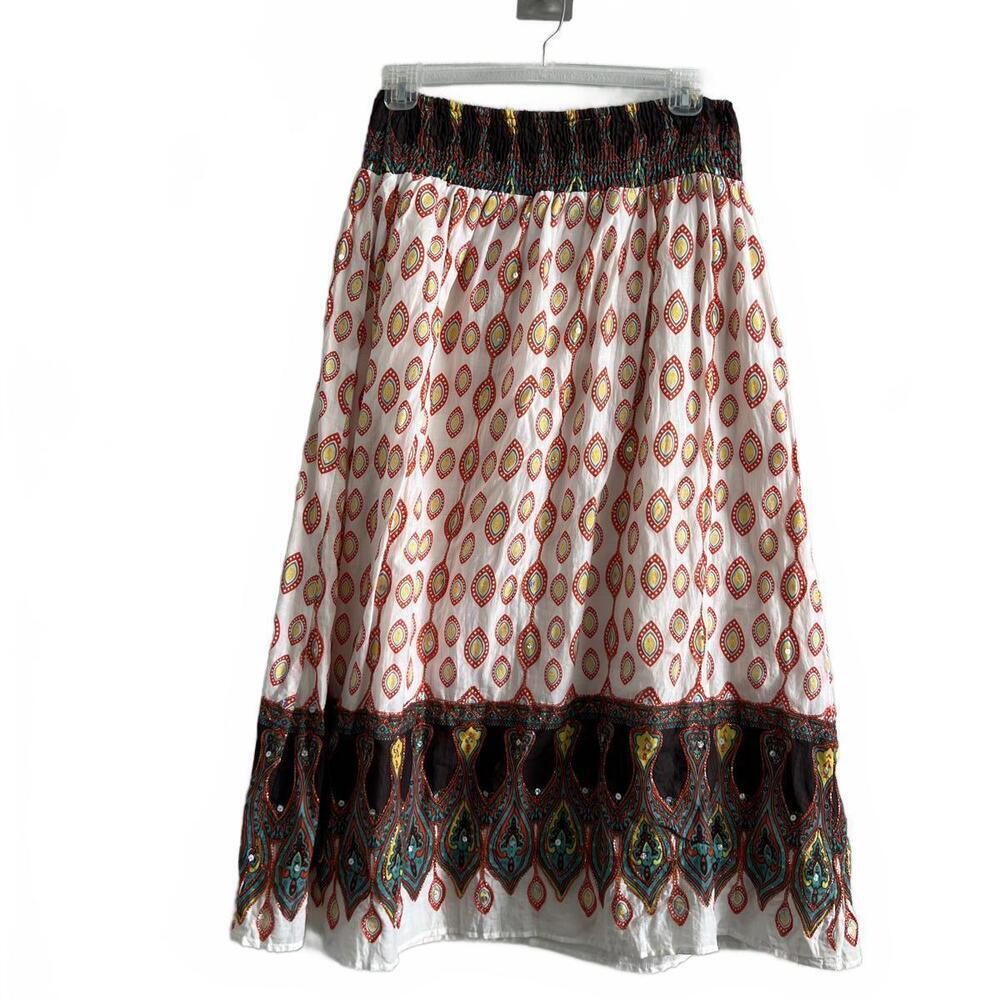Embellished Bohemian FairyCore  Full Length Maxi Skirt‎